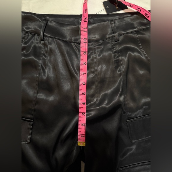 RESET By Jane Black Satin Cargo Wide Leg Pants Size Medium - Picture 10 of 13